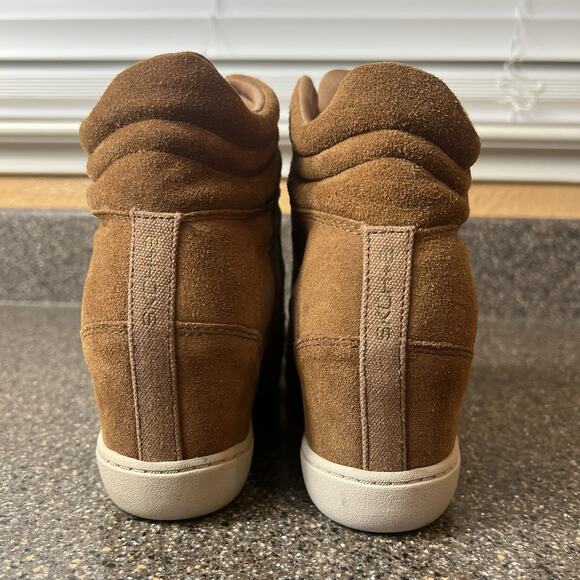 SKCH+3 Skechers Womens Sz 9.5 Brown Suede Hidden Wedge Comfort Casual Ankle Boot - Picture 8 of 10